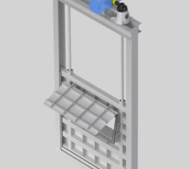 Van cửa phai kết hợp cửa lật hình chữ nhật 1500x1500mm