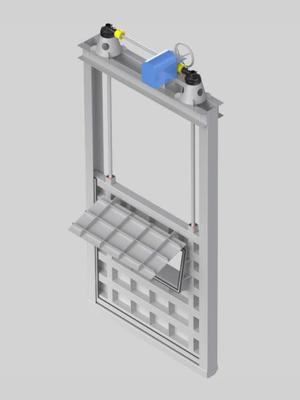 Van cửa phai kết hợp cửa lật hình chữ nhật 1500x1500mm