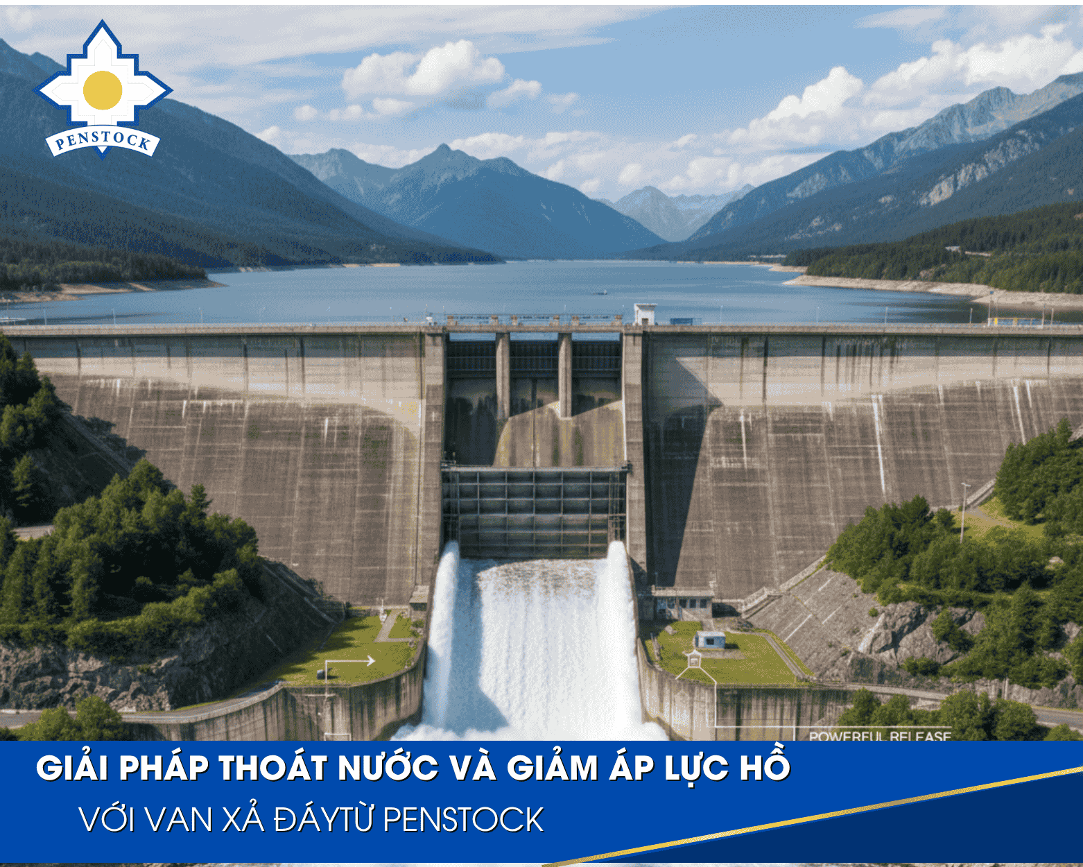 Giải pháp thoát nước và giảm áp lực hồ với van cửa phai xả đáy
