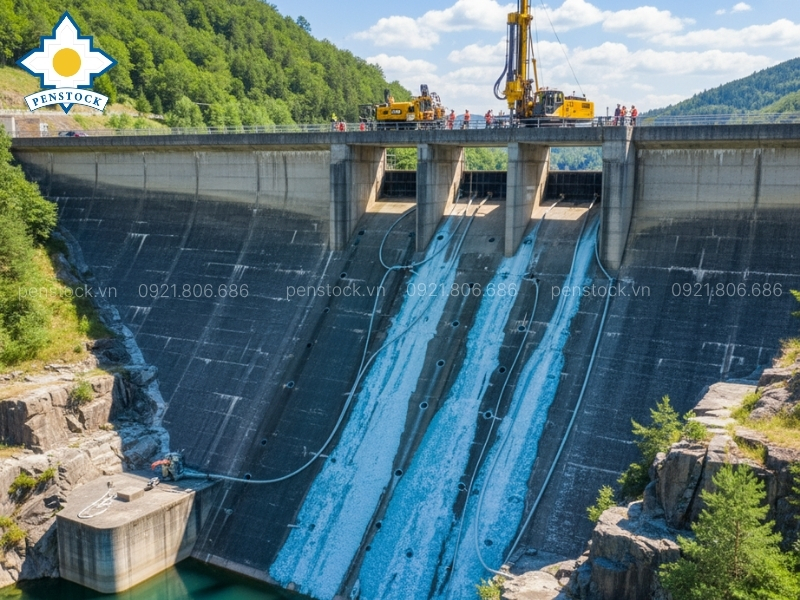 Ứng dụng vữa khoan phụt Penstock trong chống thấm đập