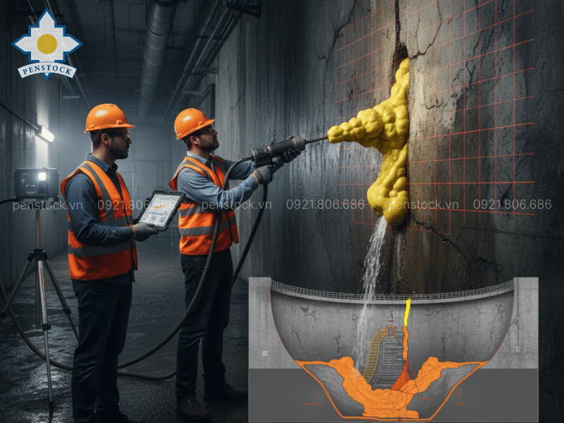 Vữa khoan phụt xử lý chống thấm