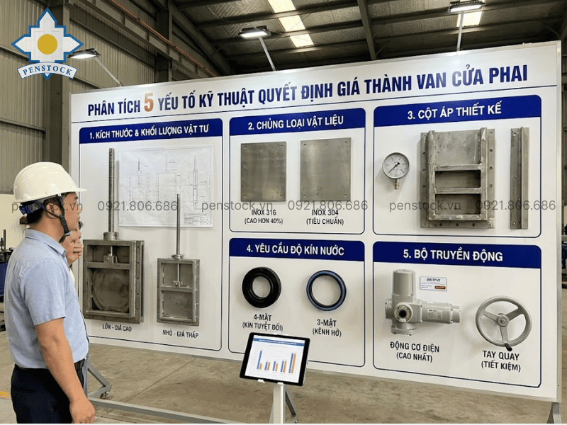 5 yếu tố kỹ thuật quyết định đến giá thành của Van cửa phai