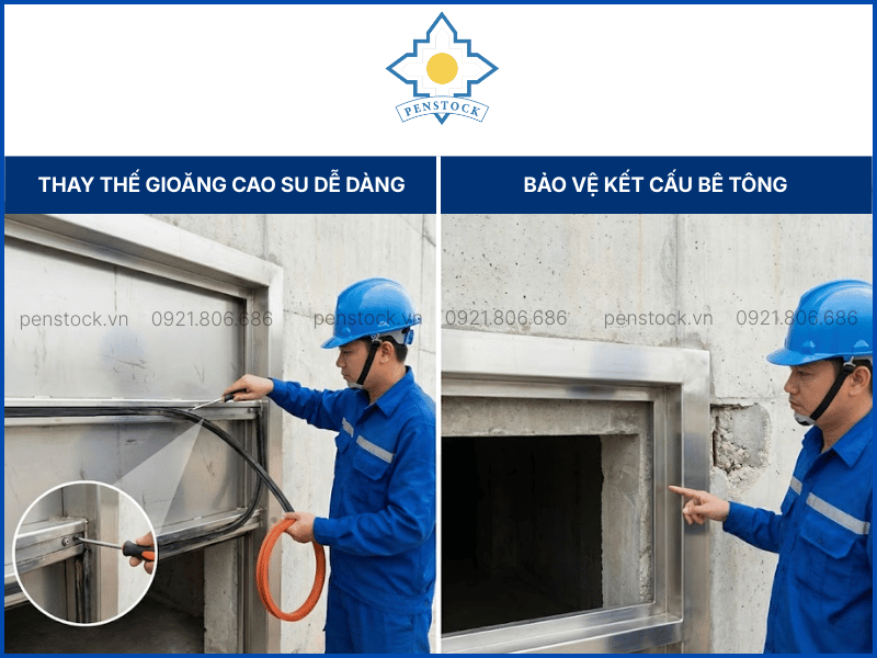 Ưu điểm van cửa phai lắp tường