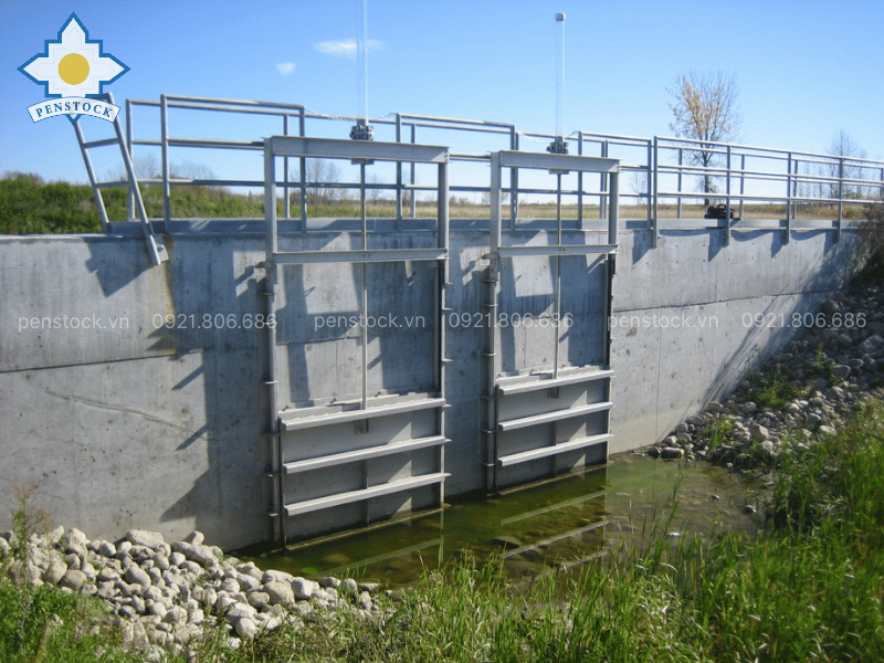 Van cửa phai lắp tường Penstock