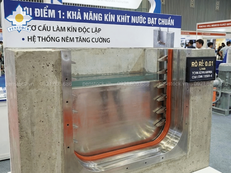 Van cửa phai lắp tường với khả năng kín khít nước đạt chuẩn TCVN