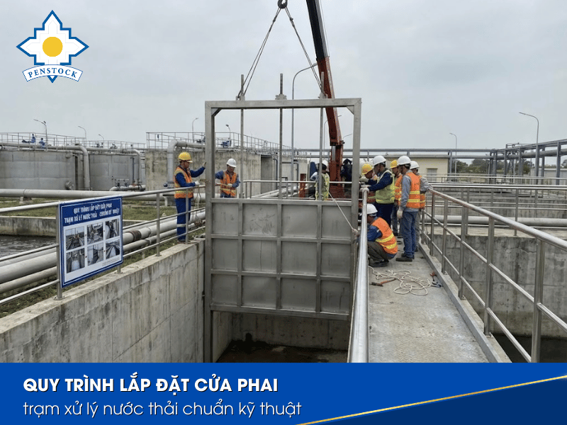 lắp đặt cửa phai cho trạm xử lý nước thải