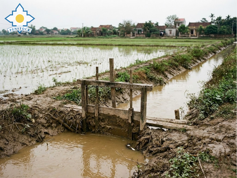 Giải pháp van cửa phai cho kênh tưới tiêu nội đồng