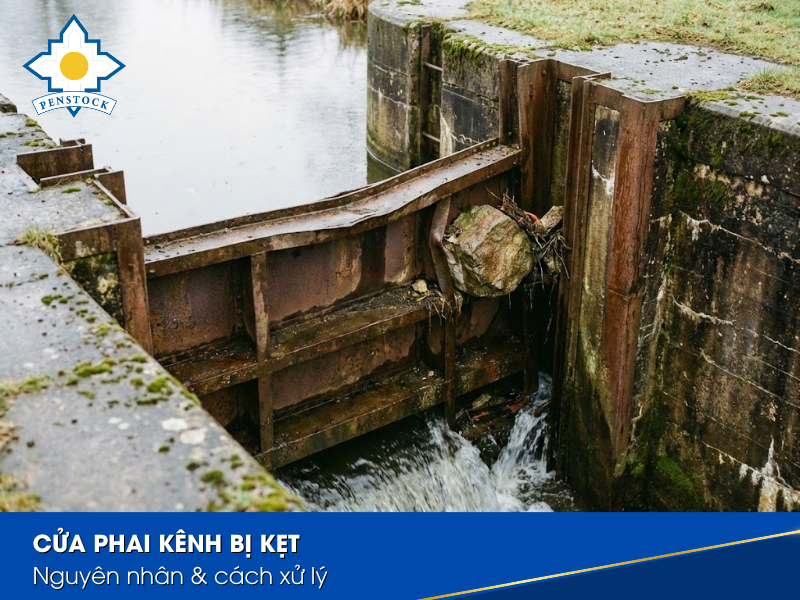 Cửa phai kênh bị kẹt