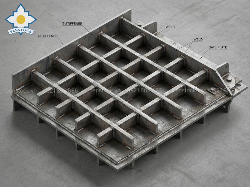 Kết cấu gân tăng cứng phía sau bản lá