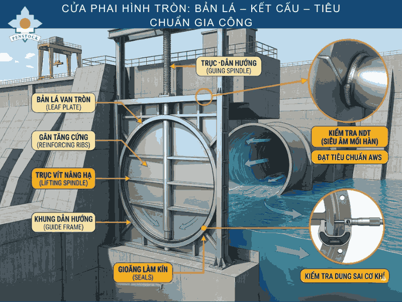 Ảnh bìa Van Cửa phai hình tròn Bản lá Kết cấu Tiêu chuẩn gia công