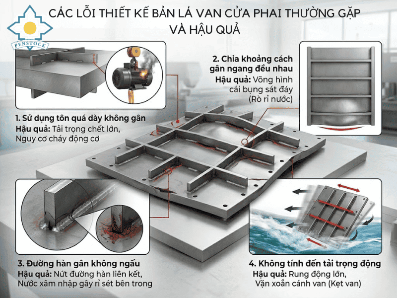 Các lỗi thiết kế bản lá van cửa phai thường gặp
