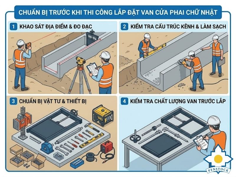 Hướng dẫn lắp đặt van cửa phai chữ nhật A–Z