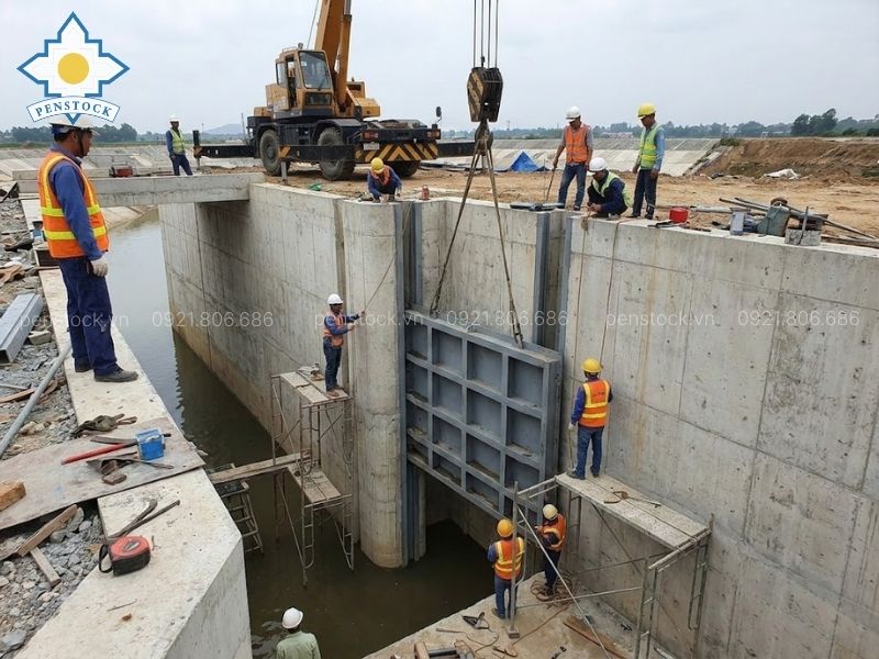 Lắp đặt cánh cửa phai và hệ thống làm kín