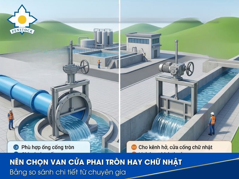 Nên chọn van cửa phai tròn hay chữ nhật