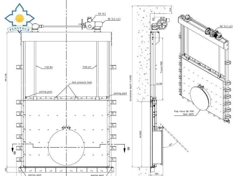 Tải bản vẽ cửa phai đập từ Penstock