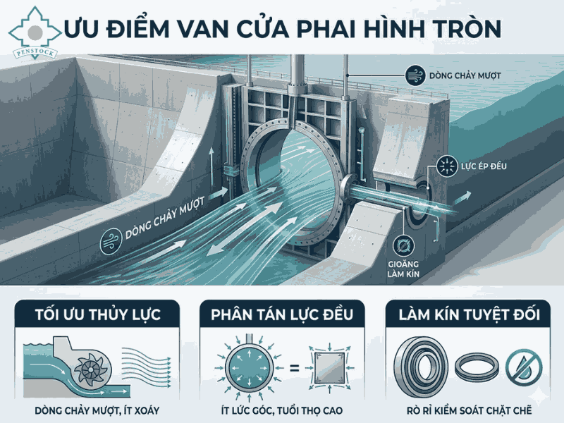 Ưu điểm vượt trội của thiết kế van cửa phai hình tròn