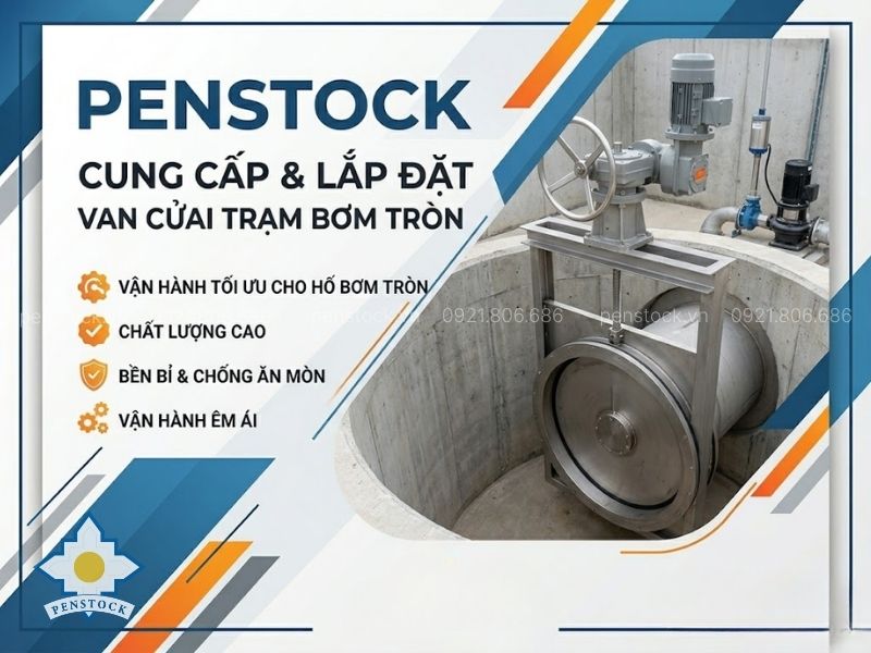 Penstock cung cấp van cửa phai trạm bơm tròn uy tín