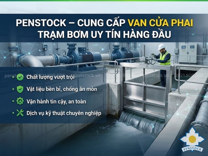 Penstock cung cấp van cửa phai trạm bơm uy tín hàng đầu 