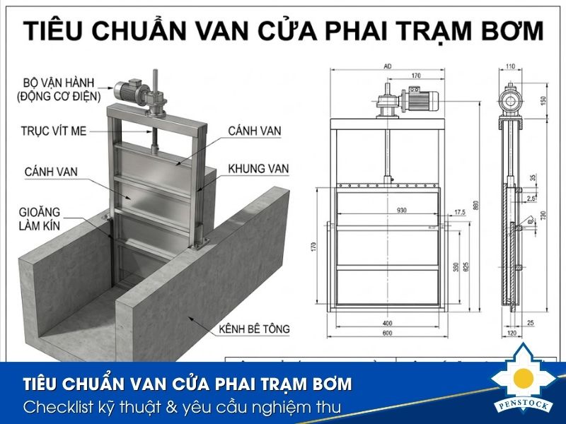 Tiêu chuẩn van cửa phai trạm bơm