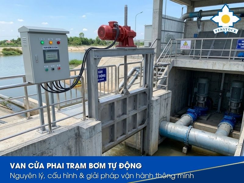 Van cửa phai trạm bơm tự động