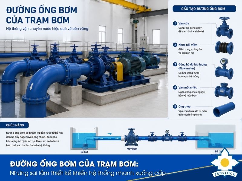 Đường ống bơm của trạm bơm