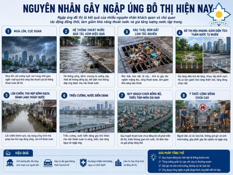 Nguyên nhân gây ngập úng đô thị hiện nay
