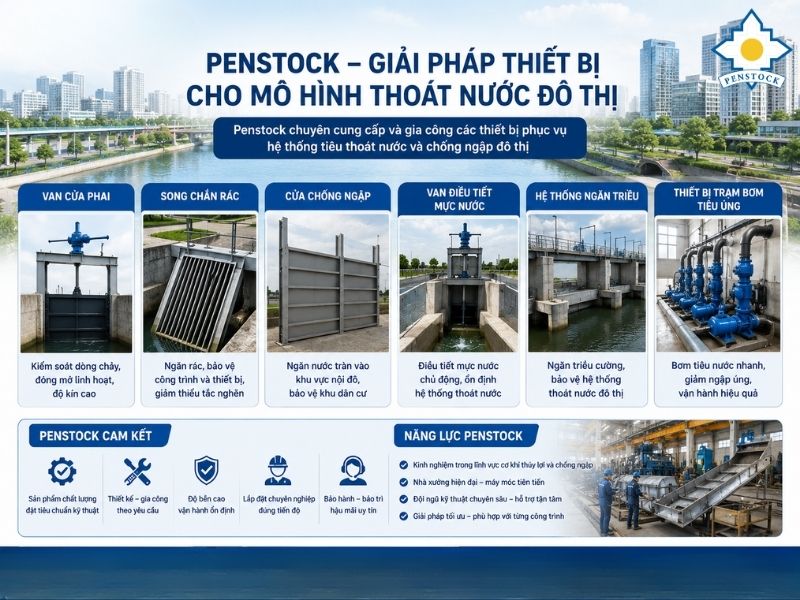 Penstock – Giải pháp thiết bị cho mô hình thoát nước đô thị