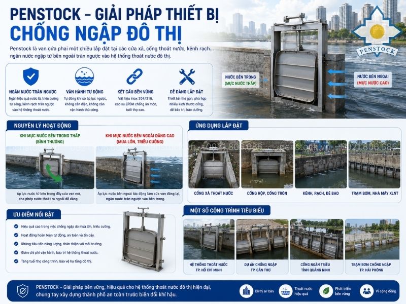 Penstock – Giải pháp thiết bị chống ngập đô thị