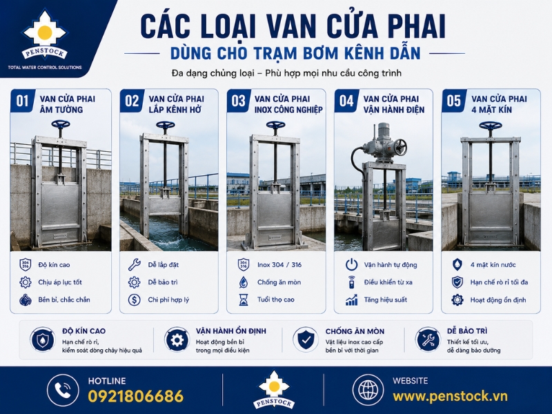 Các Loại Van Cửa Phai Dùng Cho Kênh Dẫn