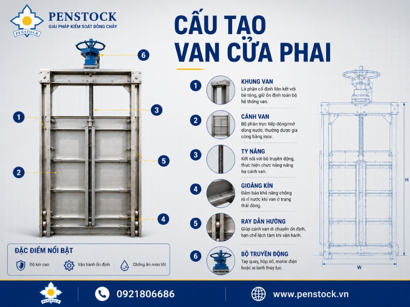 Cấu Tạo Van Cửa Phai Trạm Bơm