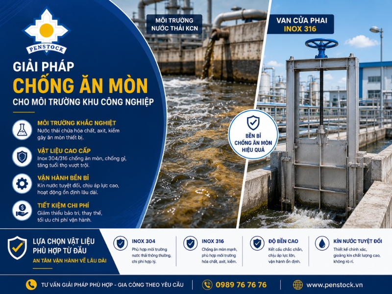 Kinh Nghiệm Lựa Chọn Van Cửa Phai Cho Trạm Bơm KCN