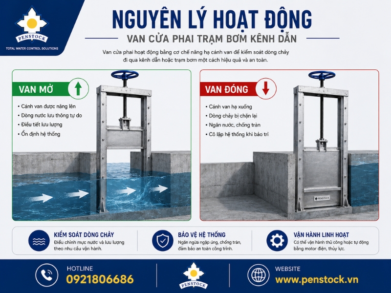 Nguyên Lý Hoạt Động Của Van Cửa Phai Kênh Dẫn