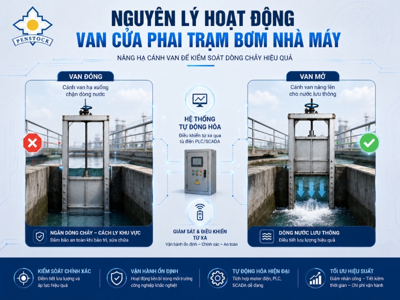Nguyên Lý Hoạt Động Của Van Cửa Phai Trạm Bơm Nhà Máy
