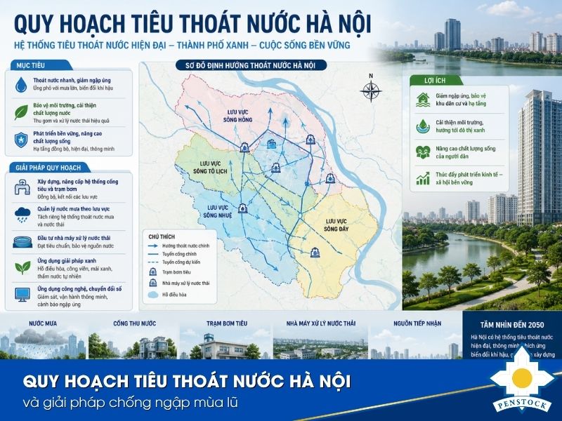 quy hoạch tiêu thoát nước Hà Nội