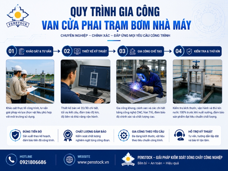 Quy Trình Gia Công Van Cửa Phai Theo Yêu Cầu Nhà Máy