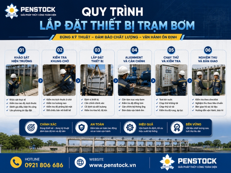 Quy Trình Lắp Đặt Thiết Bị Trạm Bơm