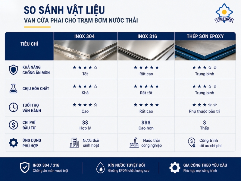 So Sánh Vật Liệu Van Cửa Phai