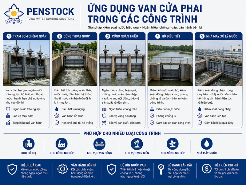 Ứng Dụng Thực Tế Của Van Cửa Phai Chống Ngập