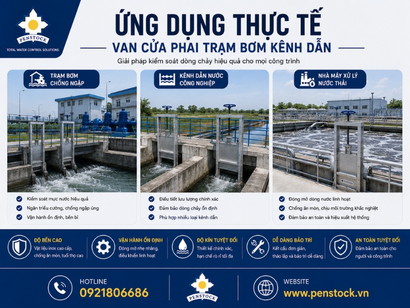 Ứng Dụng Thực Tế Van Cửa Phai Kênh Dẫn
