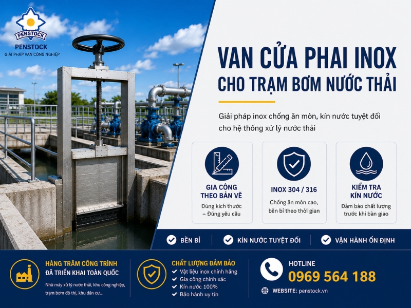 Van Cửa Phai inox cho hệ thống xử lý nước thải