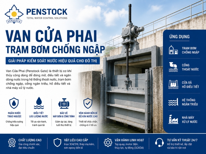 Van Cửa Phai Trạm Bơm Chống Ngập
