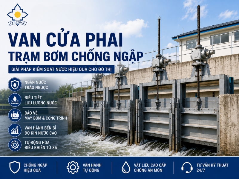 Van cửa phai trạm bơm chống ngập