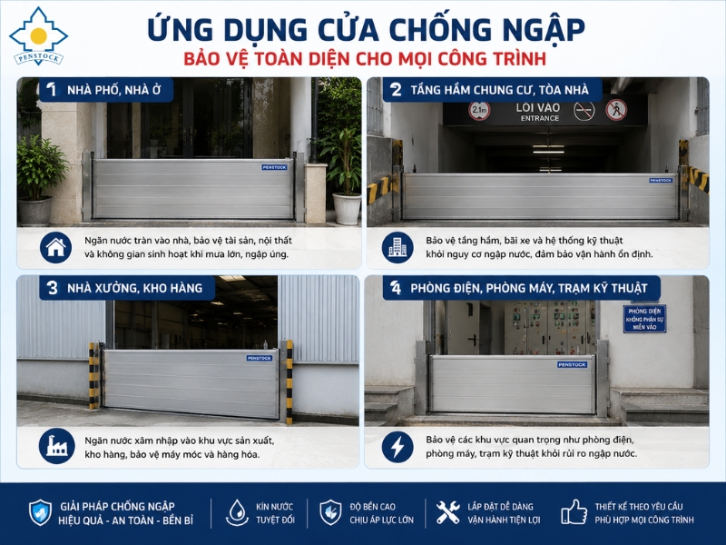 Ứng dụng cửa chông ngập