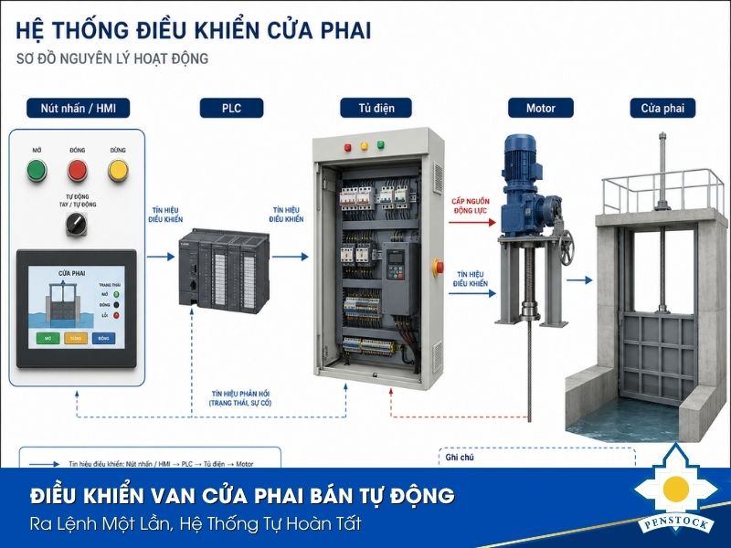 Điều Khiển Van Cửa Phai Bán Tự Động