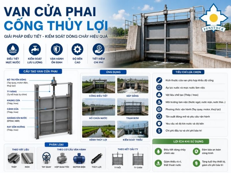Van cửa phai trong cống thủy lợi hoạt động như thế nào