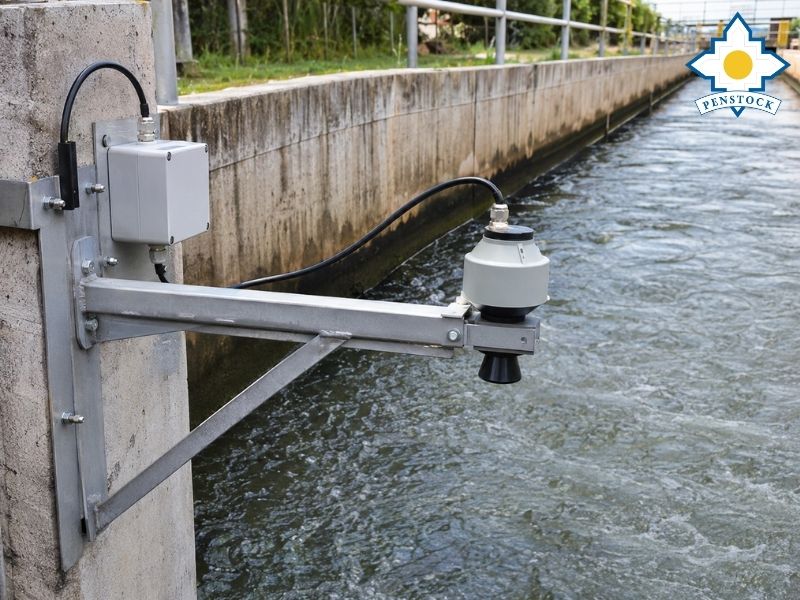 Cảm biến Doppler hoặc radar đo vận tốc dòng nước tại kênh